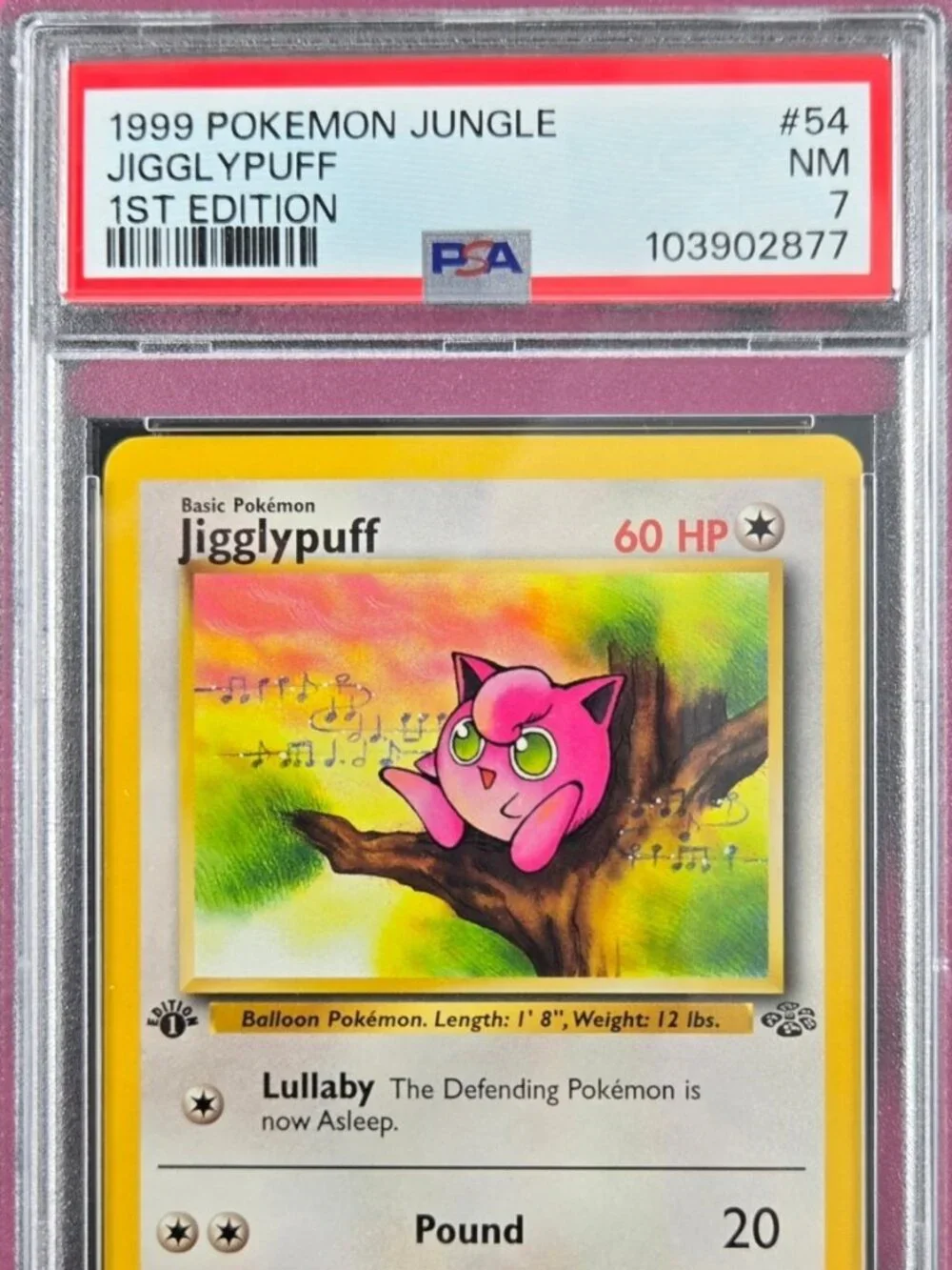 1999 Jigglypuff #54 PSA 7 1st Edition PSA Pokemon Game Card